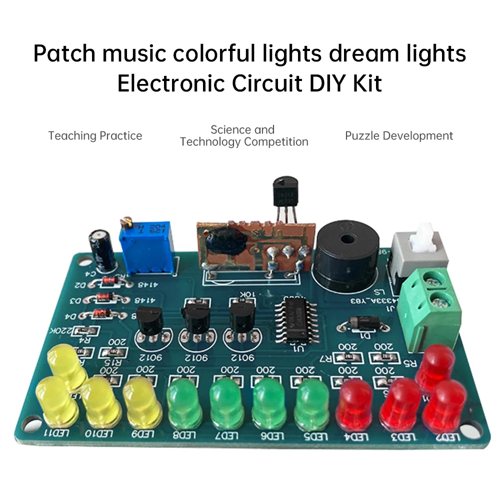 DC4.5-5V CD4060 SMD Music LED Color Light Circuit Welding Dream Light Module DIY Kit Loose Parts