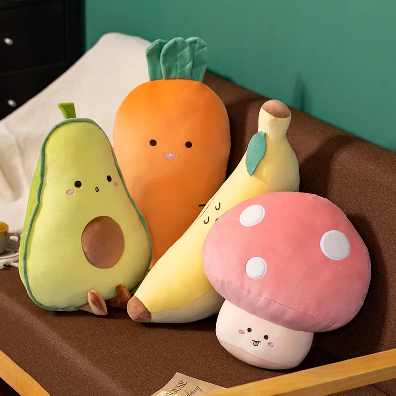 Soft Avocado Doll Creative New Lunch Napping Banana Carrot Plush Pillow Mushroom car Cushion Doll Gift for Girlfriend