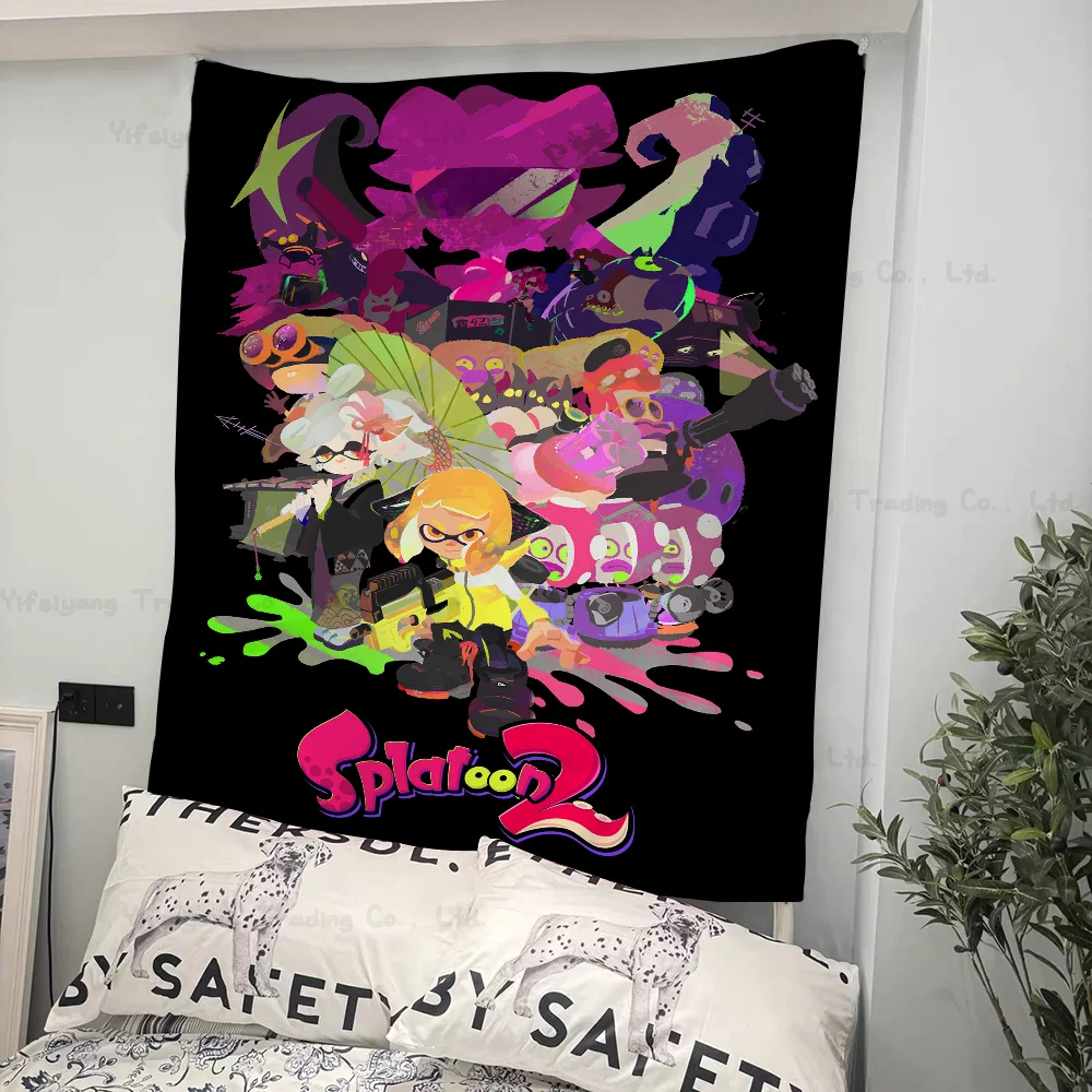 Game Splatoons Hanging Bohemian Tapestry Bohemian Wall Tapestries Mandala Kawaii Room Decor