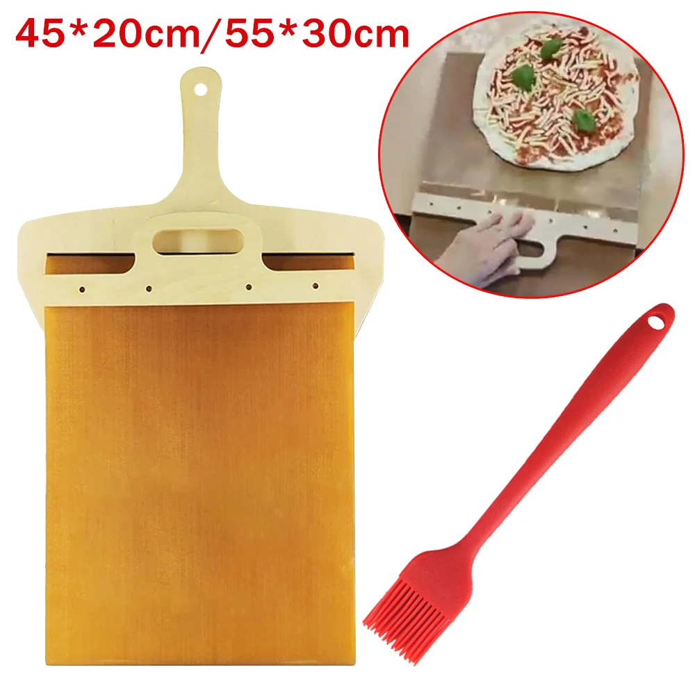 

55x30/45x20cm Sliding Pizza Peel Shovel Foldable Wooden Handle Transfer Tray Pizza Spatula Bread Baking Tools Kitchen Accessory