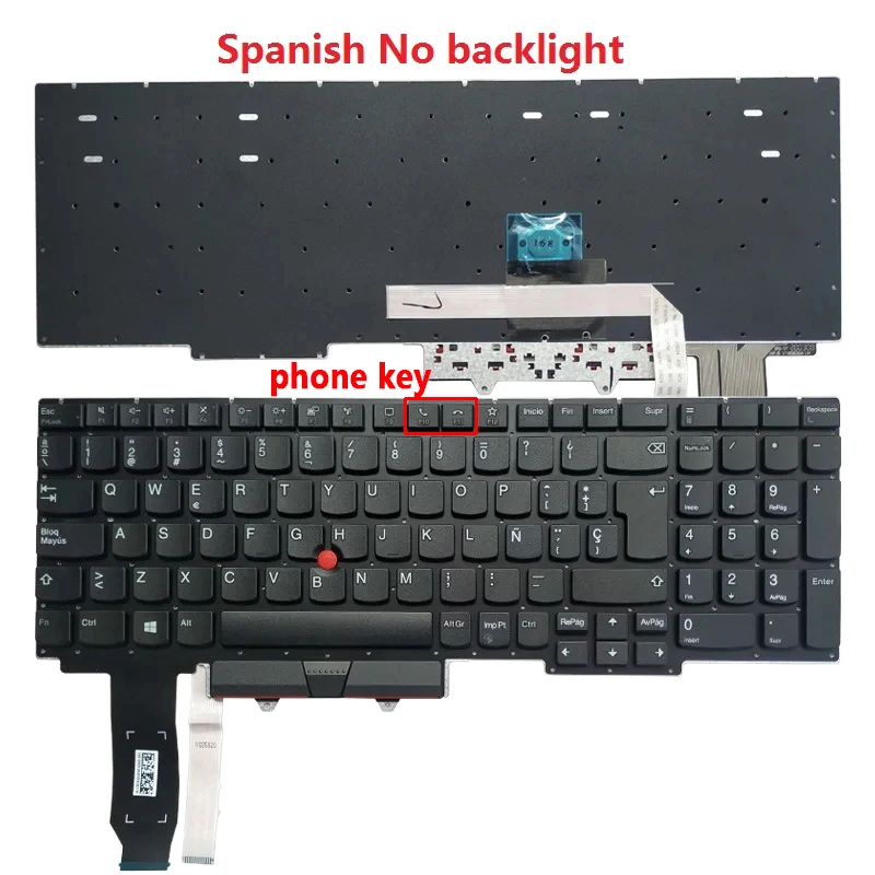 

E15 Spanish Keyboard For Lenovo ThinkPad E15 Gen 2 (Type 20T8 20T9 20TD 20TE) E15 Gen 3 E15 G4 Notebook SP No Backlight No Frame