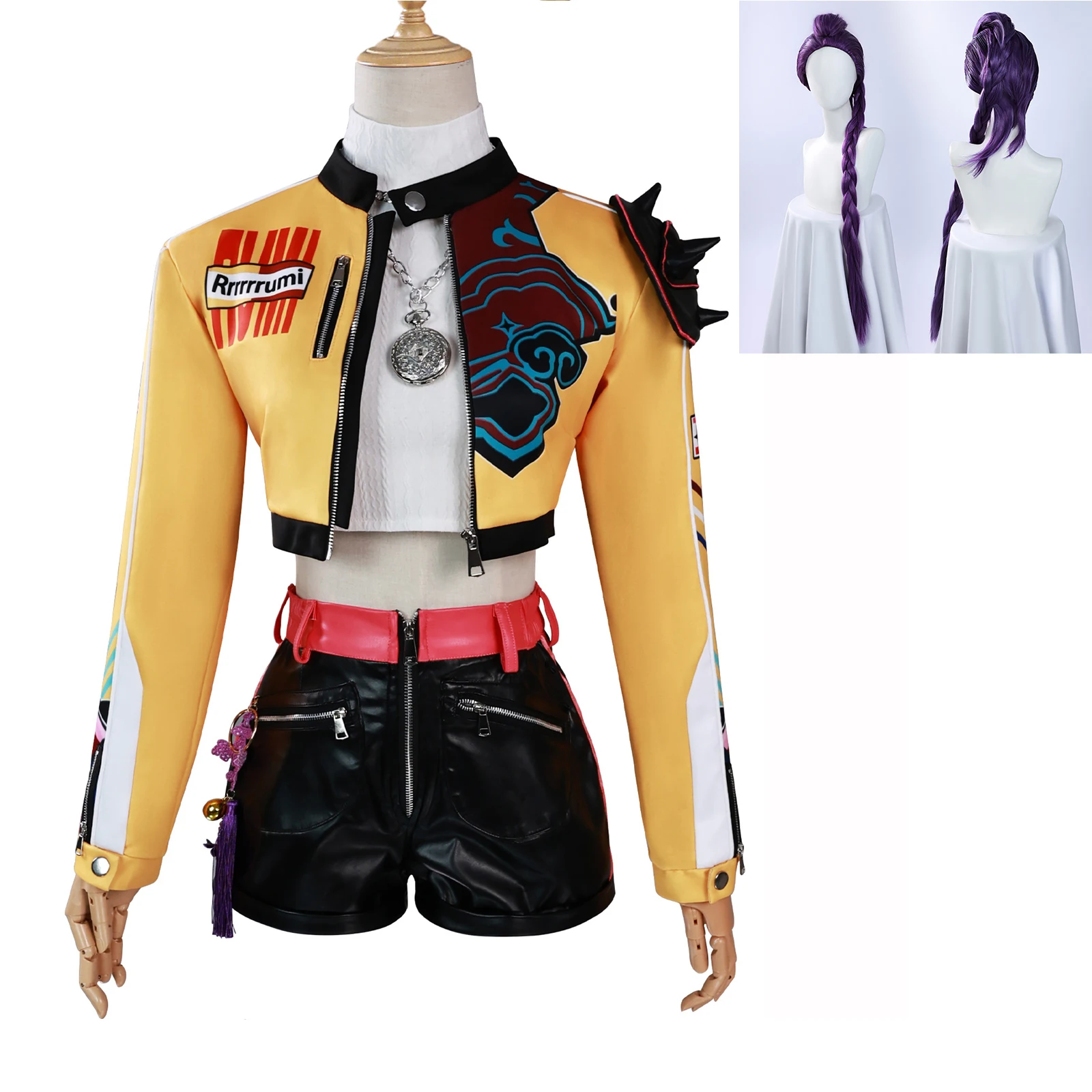 

Demon Hunters Zoey Cosplay Costume K-Pop Rumi Costume Mira Girl Idol Singer Uniform Jacket Concert Dress Halloween Outfit