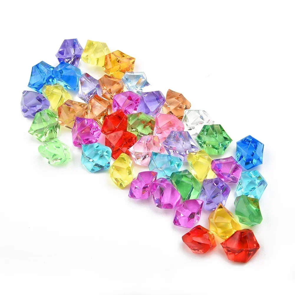 200*Acrylic Stones Plastic Gems Ice Grains Colorful Small Stones Children Jewels Acrylic Gems DIYJewelry Decor colorful stones