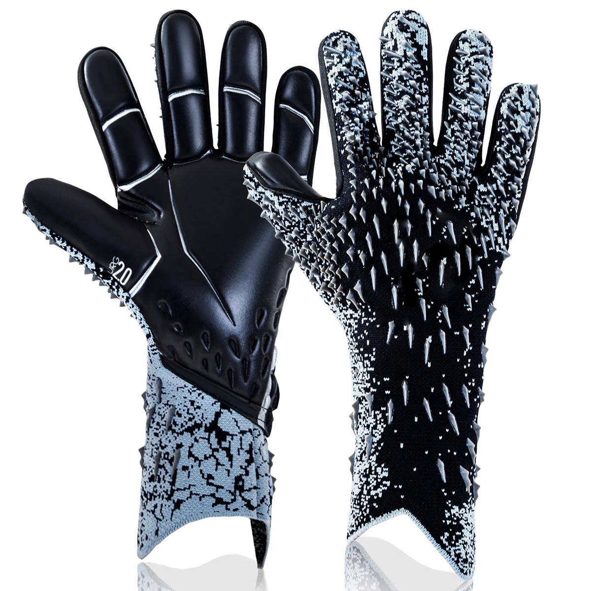 Luvas de goleiro de futebol para jovens e adultos, aperto de palma de látex aprimorado, adequadas para jogos e treinamento