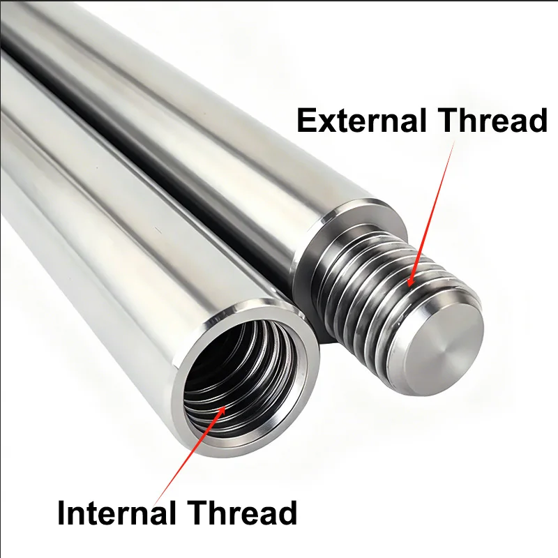1PCS Linear Optical Axis M4 M5 M6 M8 M10 M12 Linear Shaft Guide Rod with Double Headed Internal Thread & External Thread for CNC