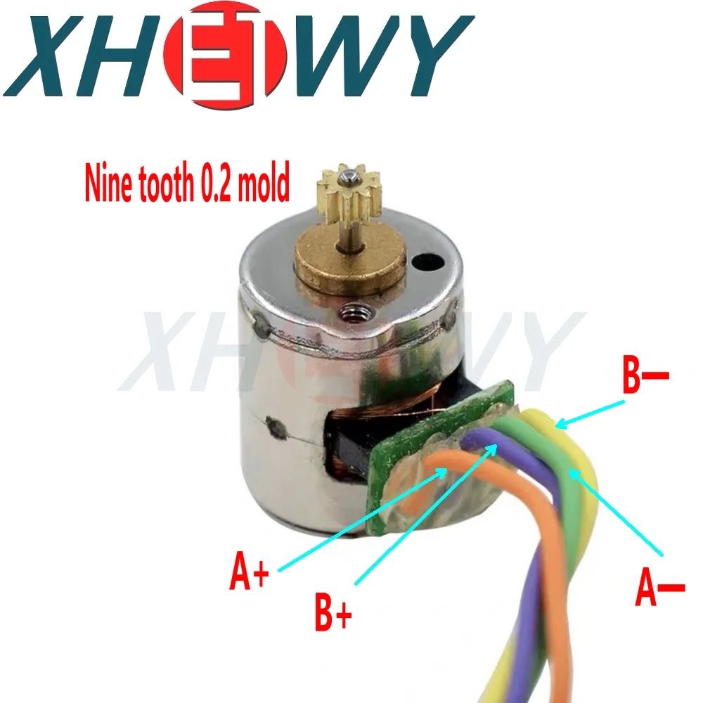 Motor paso a paso de 4 cables, micromotor dentado, dos fases, pequeño, 2 fases, 8mm, 5 Juegos