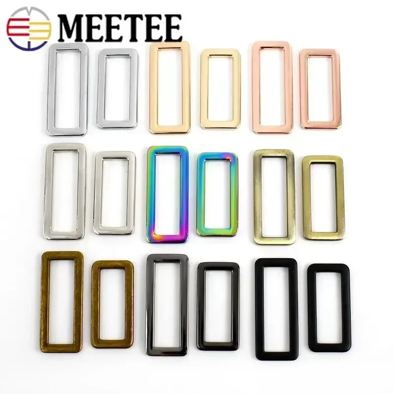 5/10Pcs Meetee Bag Buckle Metal Rings Adjustable Belt Buckles Webbing Strap Clasp for Backpack Dog Collar Bags Accessories