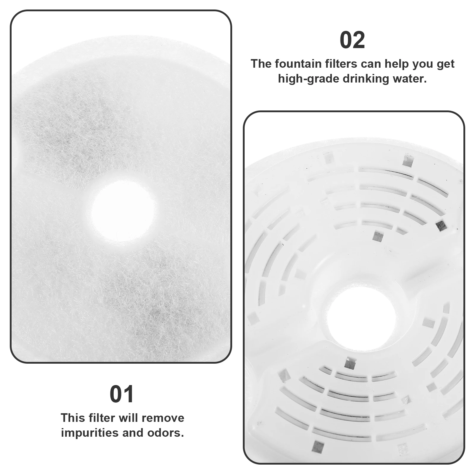 

8pcs Cat Waterer Filter Replacement Water Dispenser Fountain Filter Replacement Household Pet Waterer Filters Remove Impurities