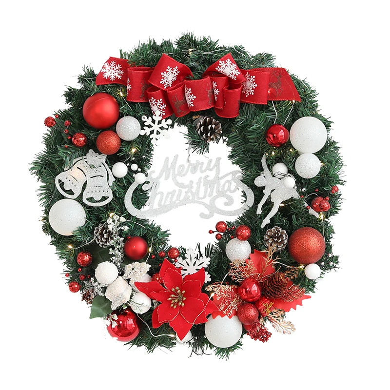 New Year flower wreath, door hanging, 50/60CM Christmas decoration, tree vine