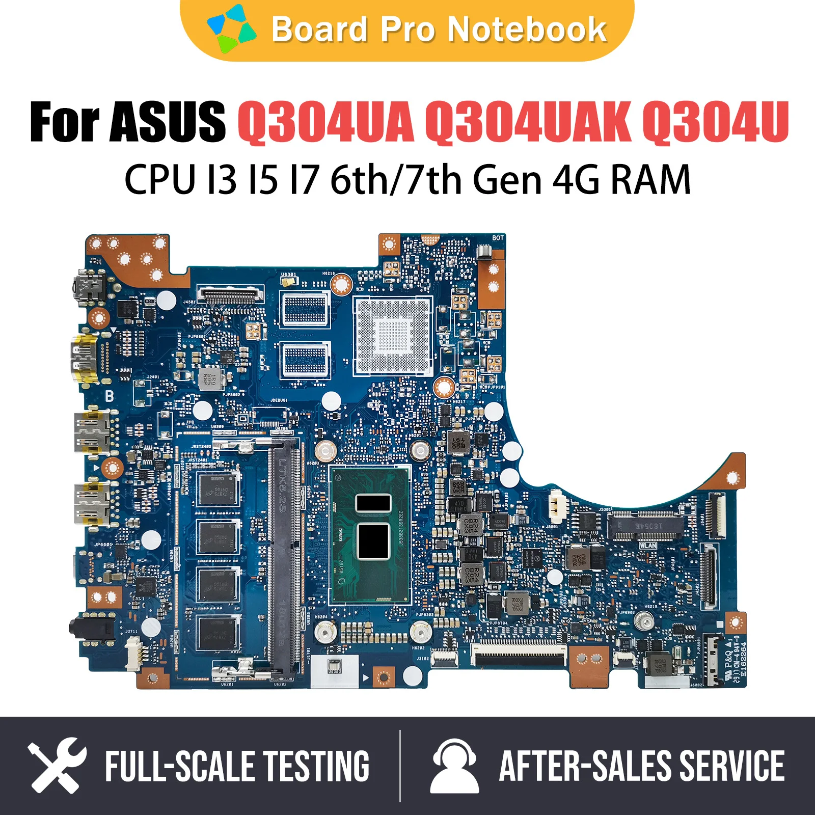 

Q304U Notebook Mainboard For ASUS Q304UA Q304UAK Laptop Motherboard With CPU I3 I5 I7 6th 7th Gen 4G RAM