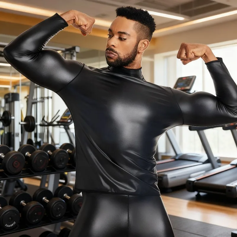 

Carnival New Men's PU Leather Jacket Slim Fit Long Sleeved Casual Leather Shirt Stylish and Versatile Fashionable Men's Clothing