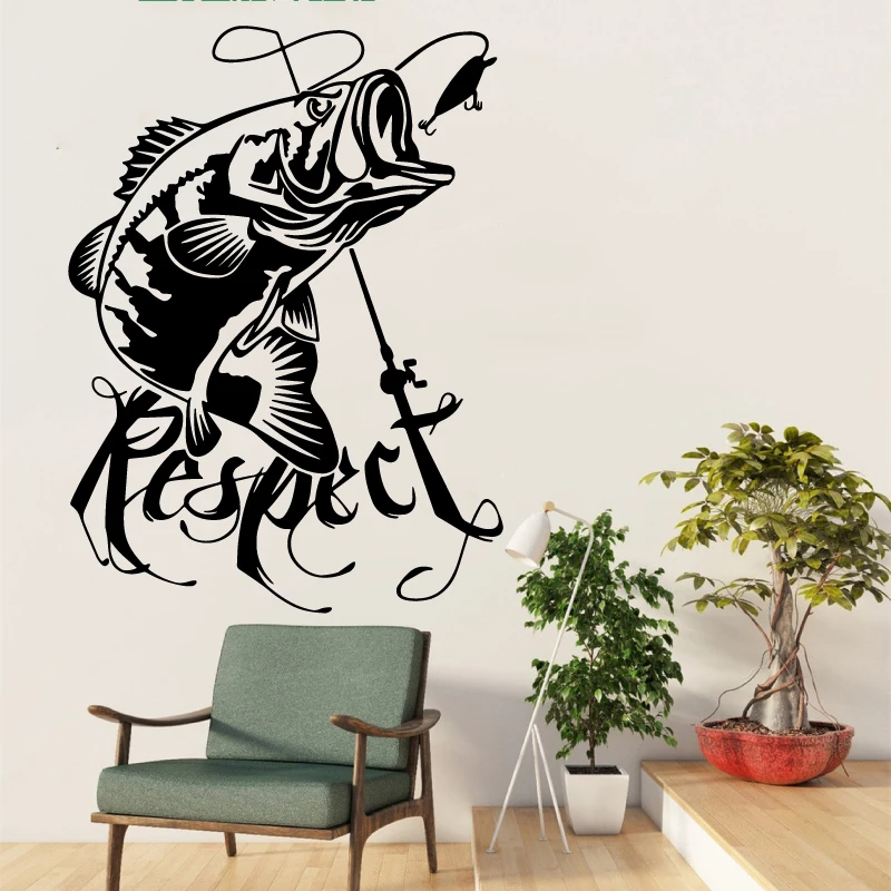 Fishing Perch Wall Sticker Fishing Club Kids Room Waterproof Car Sticker Door Window Glass Home Art Decor Vinyl Decal Gift 12