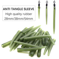 20pcs Carp Fishing Accessories Anti Tangle Sleeves Hair Rig Hook Line Aligner For Carp Coarse Ring Snap Swivels Connector Tackle