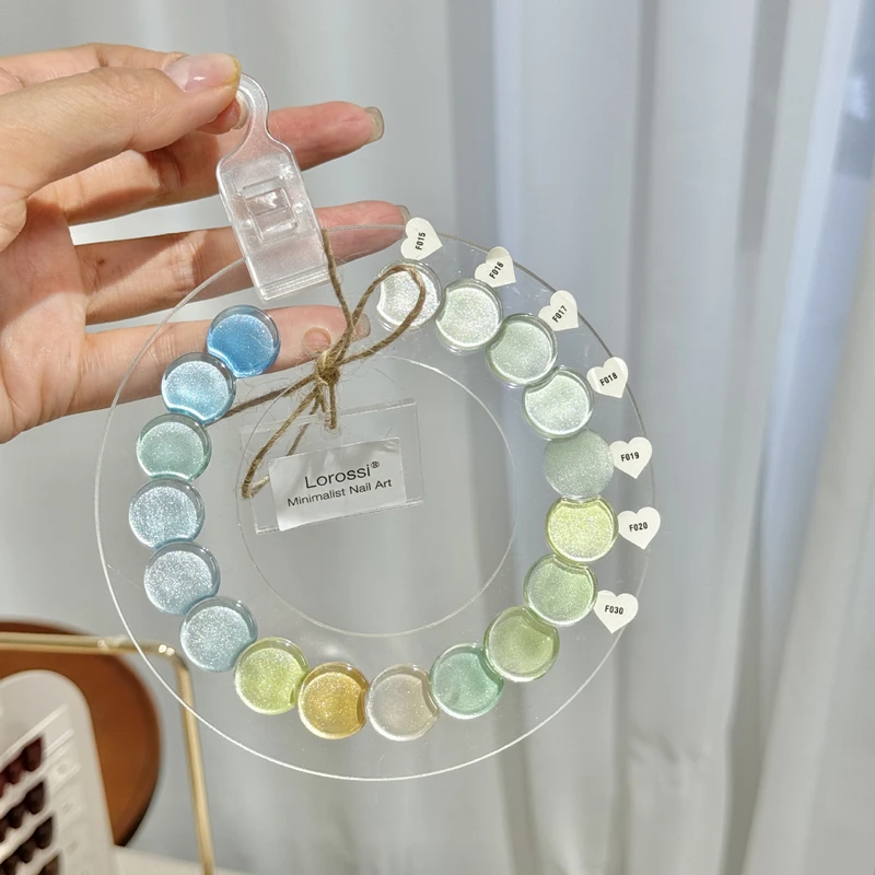 Circular Acrylic Display Board Nail Polish Nail Polish Adhesive Color Board Style Display Stand Solid Wood Display Table Metal