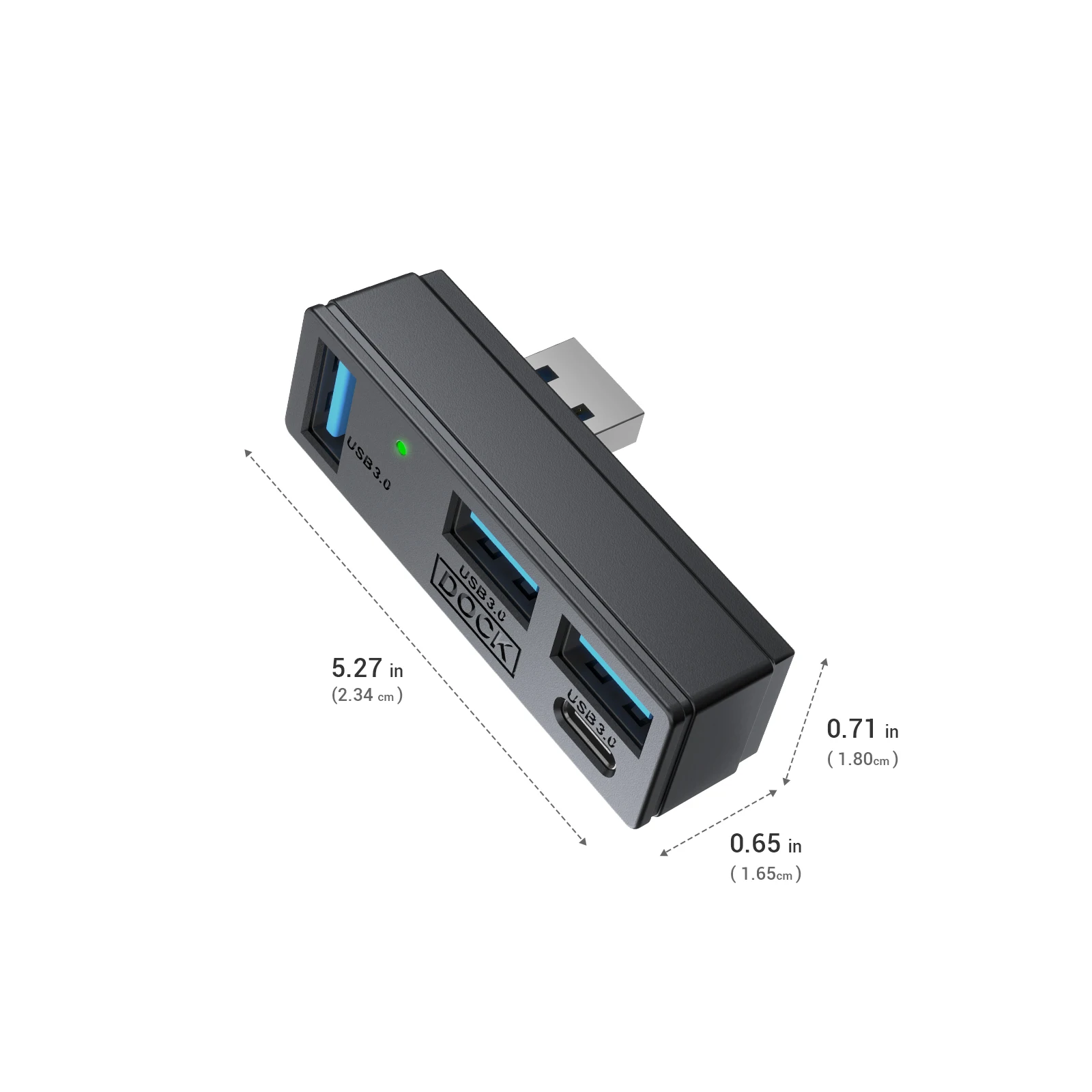 

USB 3.0 Hub 4 Ports 3 USB 3.0 and 1 Type C for Steam Machine PS5 PC Laptop 5Gbps Plug and Play with Pouch