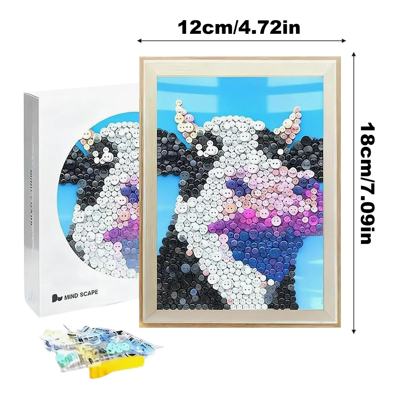 ボタンアートペインティングキット カラフルな教育用樹脂ボタン 牛の絵画クラフト リビングルーム 寝室 教室 男の子 女の子 子供向け