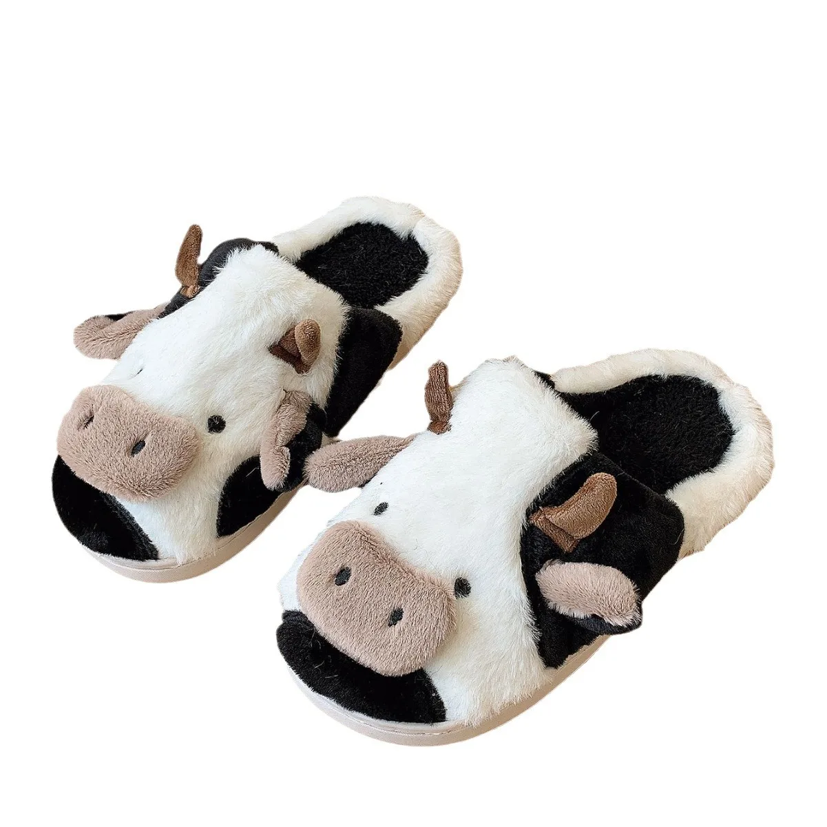 

Cow Mao Mao slippers autumn and winter indoor household cotton slippers home warm thick bottom thickened plush cotton mop