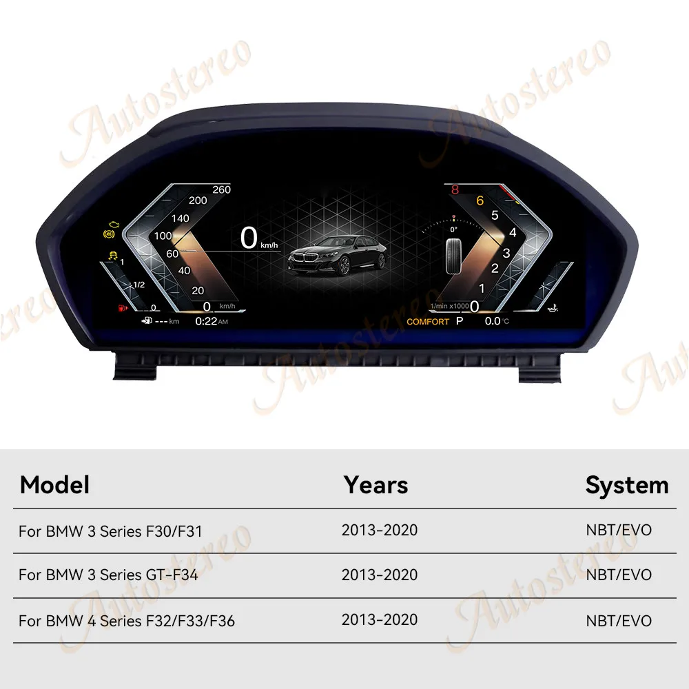 M الرياضة Carplay 12.3 بوصة لسيارات BMW 3 سلسلة سيارة الرقمية العنقودية الظاهري قمرة القيادة سيارة مشغل وسائط متعددة لوحة القيادة سرعة متر الشاشة #5