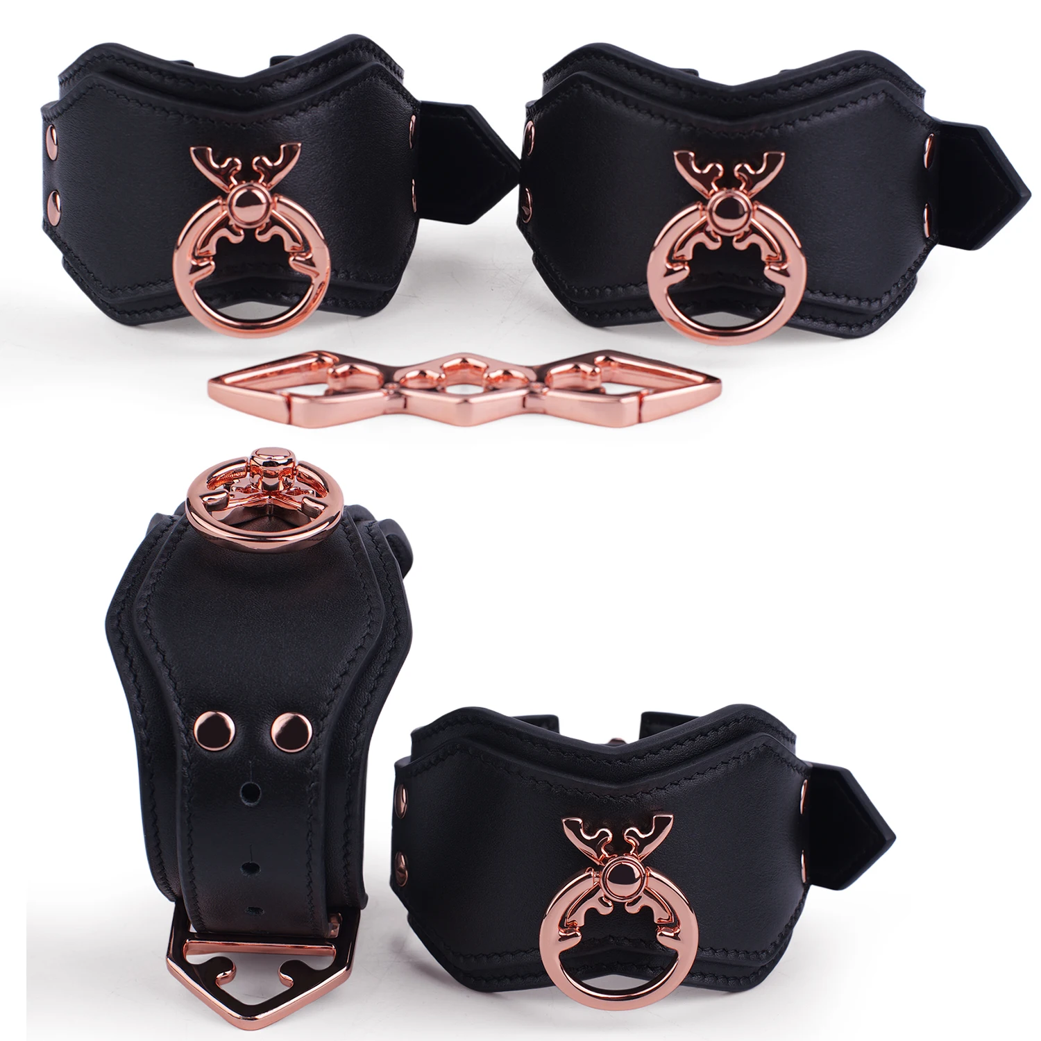 LICKER Sexy Shackles Genuine Leather BDSM Bondage Handcuffs Body Constraint Hand Foot Restraint Adult Games For Couple Flirting