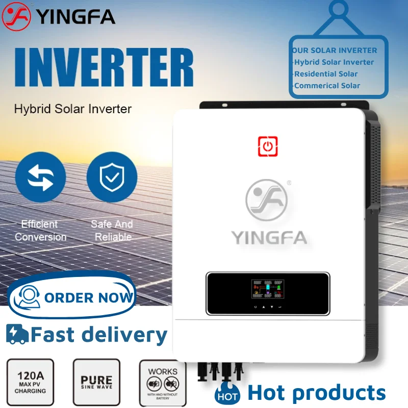 

YINGFA 8.2kW Hybrid Inverter 160A Mppt Charge Dual Output 48V On Off Grid Pure Sine Wifi Solar Inverter Home use, App monitoring