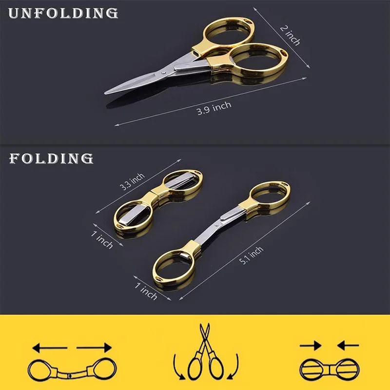 30Pcs Folding Scissors Portable Mini Stainless Steel Scissors Safety Foldable Small Scissors Sewing DIY Crafts Home Travel
