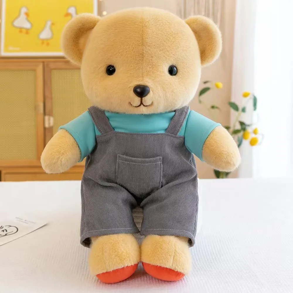 Cute Plush Bear Squeaky Dog Toy Soft Stuffed Puppy Cat Interactive Cuddle Toy Chew Training Pet Supplies Puppy Dog Gift