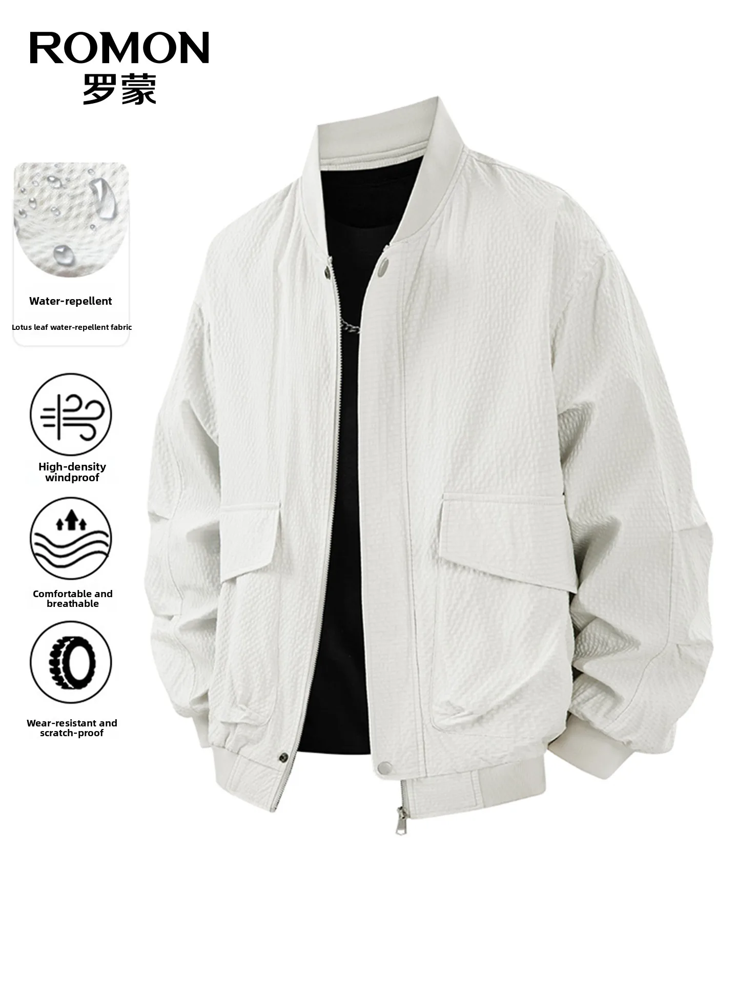 Water-Resistant Men's Casual Fashion Jacket 2026 Autumn New Style Zipper Baseball Collar Workwear Coat Standard Fit Polyester...