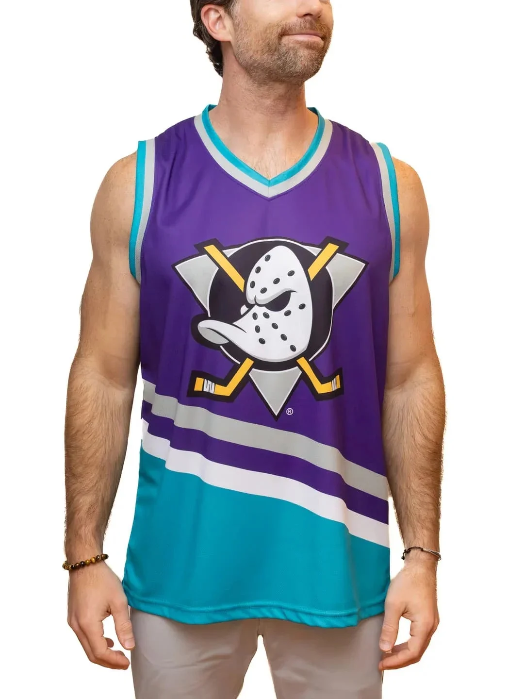 Neue Mighty Ducks Eishockey-Weste für Fans, bedrucktes, schnell trocknendes, lässiges Sport-T-Shirt für Herren mit kurzen Ärmeln