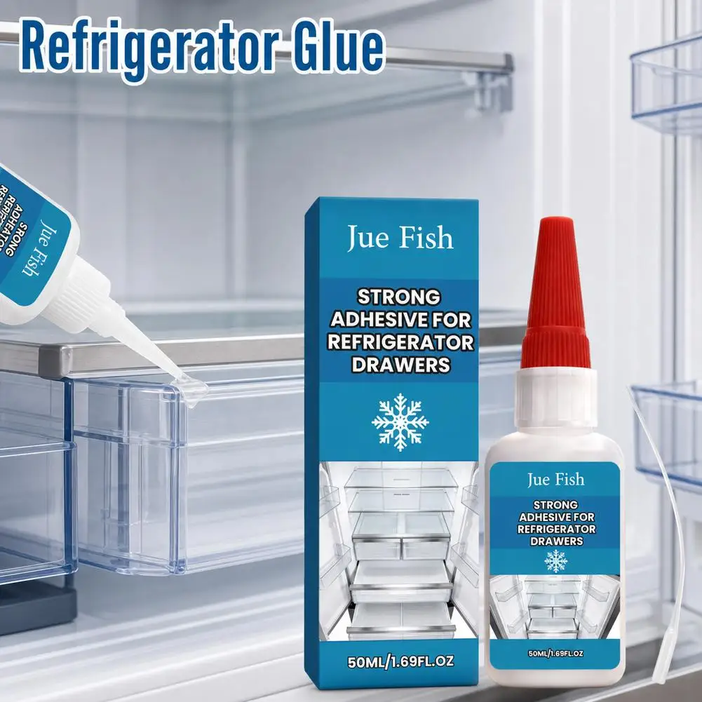 Fridge Drawer Repair Adhesive No Nail Strong Bond Instant Fix Freezer Interior Parts Glue Transparent Waterproof Household 1pcs