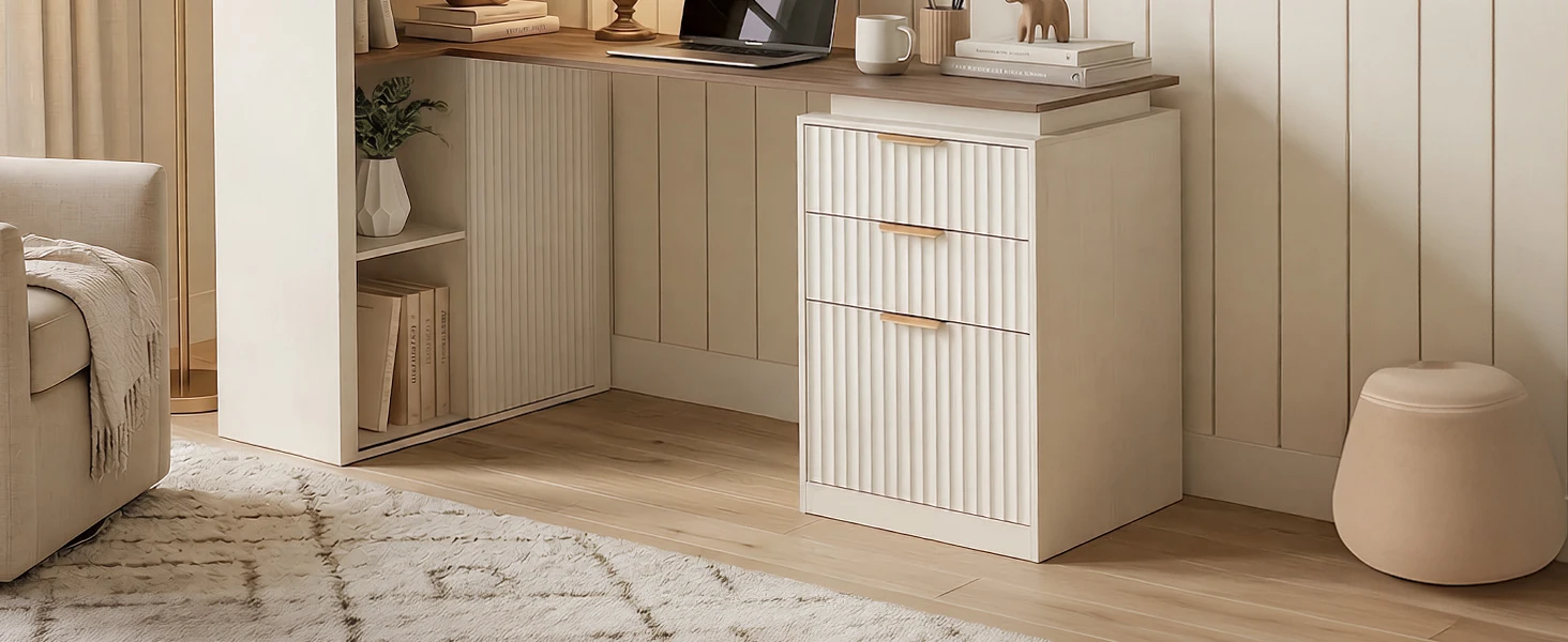 70&amp;#39;&amp;#39; L-Shaped Executive Desk with Integrated Hutch