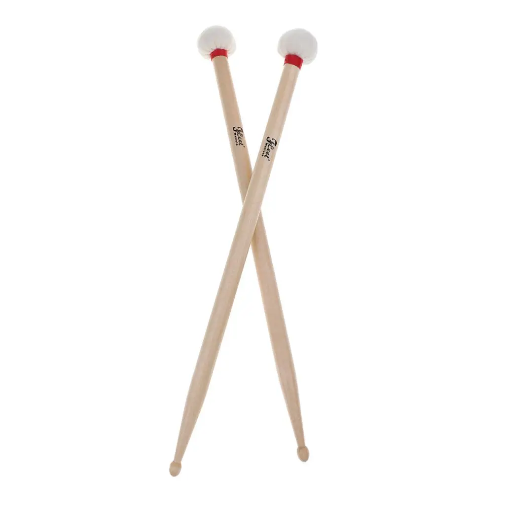 

Pack of 2 5B Soft Cotton Hammer Head Drumsticks Mallets for Jazz Drum Cymbal Timpani Replacement Parts