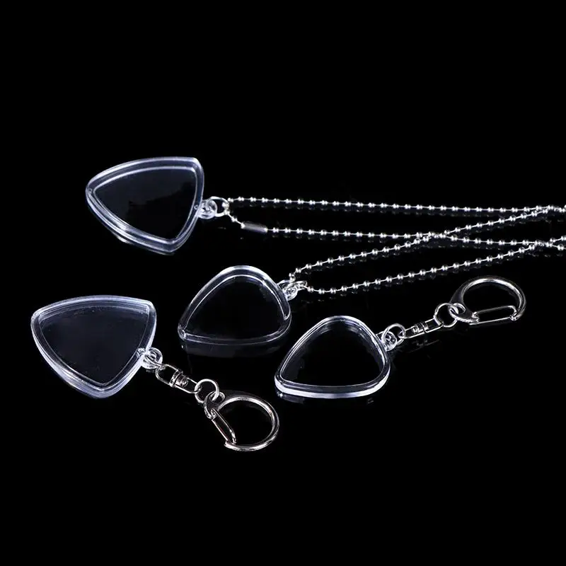 عازفي الجيتار تخزين الغيتار اختيار صندوق جمع حامل واضح كيرينغ حقيبة على شكل قلب يختار حجم الملحقات الموسيقية