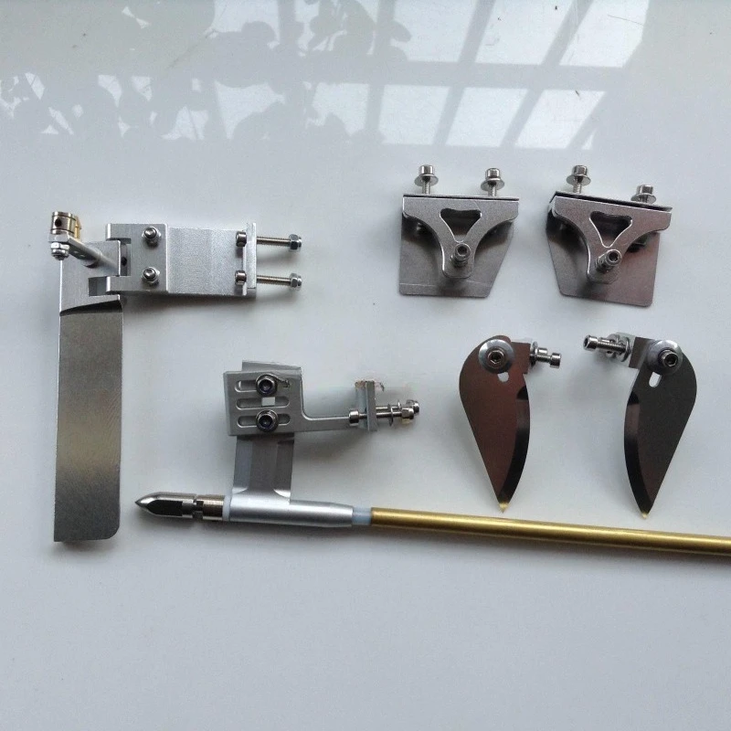 Brushless electric boat 4mm flexible shaft + shaft bracket + 95mm suction rudder, rudder + water pressure plate  water jet