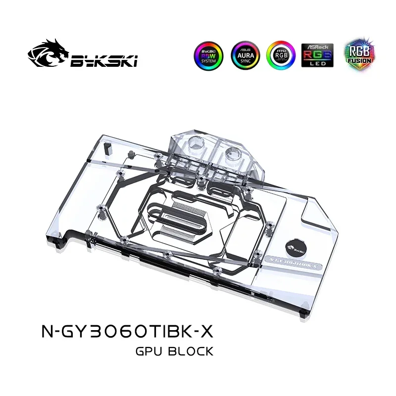 Bykski N-GY3060TIBK-X,GPU Water Block For GALAX GeForce RTX 3060 Ti EX(1-Click OC) Graphics Card Radiator,VGA Cooler 12V/5V RGB