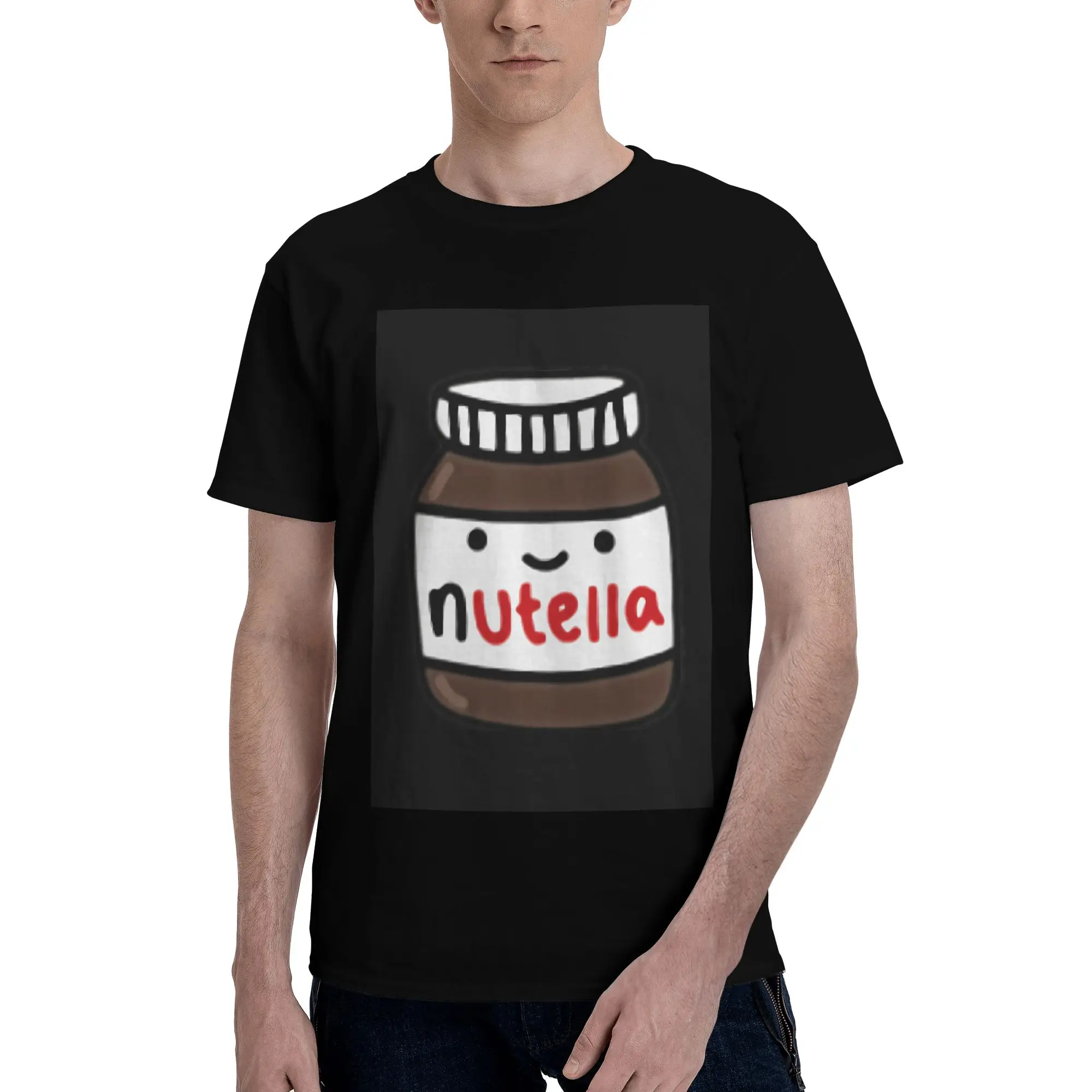 

Nutella 100% Cotton T-Shirt Men's Classic T Shirts Men O-Neck Short Sleeve S-6XL