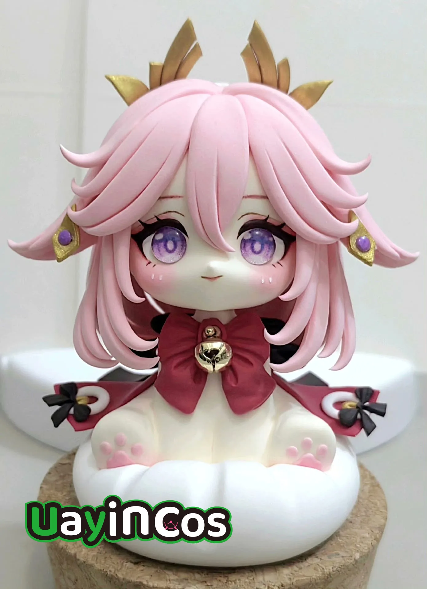 Handmade Genshin Impact Yae Miko Ornaments 10cm Clay Figurine Anime Figure Model Statue Doll Game Toys For Kids Gifts Customized