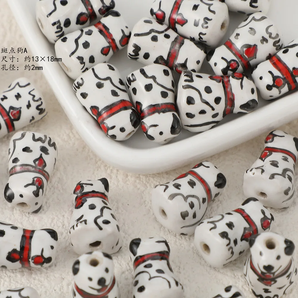 10PCS Colorful Ceramic Animal Collection Beads Loose Spacer Beads For Jewelry Making DIY Bracelet Necklace Accessories