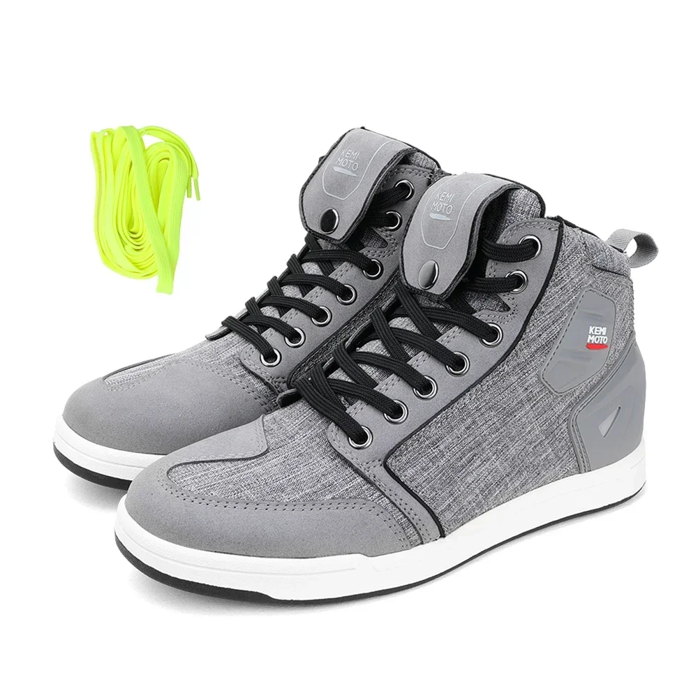 Motorcycle Shoes Men Short Boots Daily Riding Casual Rides Microfiber High-elastic Sneakers Anti-collision Cycling Protection