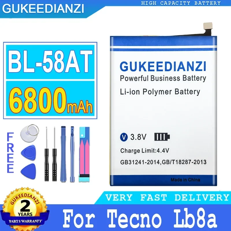 

Аккумулятор большой емкости 6800 мАч для Tecno Lb8a