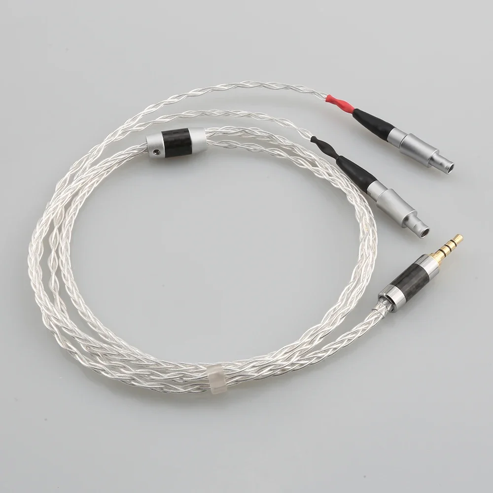 ไฮไฟ 3.5/2.5/4.4mm Balanced OCC เดี่ยวคริสตัลเงินหูฟังอัพเกรดสายเคเบิลสําหรับ HD800 HD800S HD820 สายหูฟัง