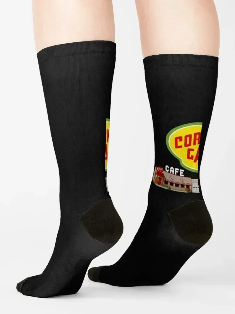 Corner-Gas-Logo-and-Station-Womens Classic T-Shirt Socks sports stockings christmass gift Hiking boots gifts Socks Man Women's