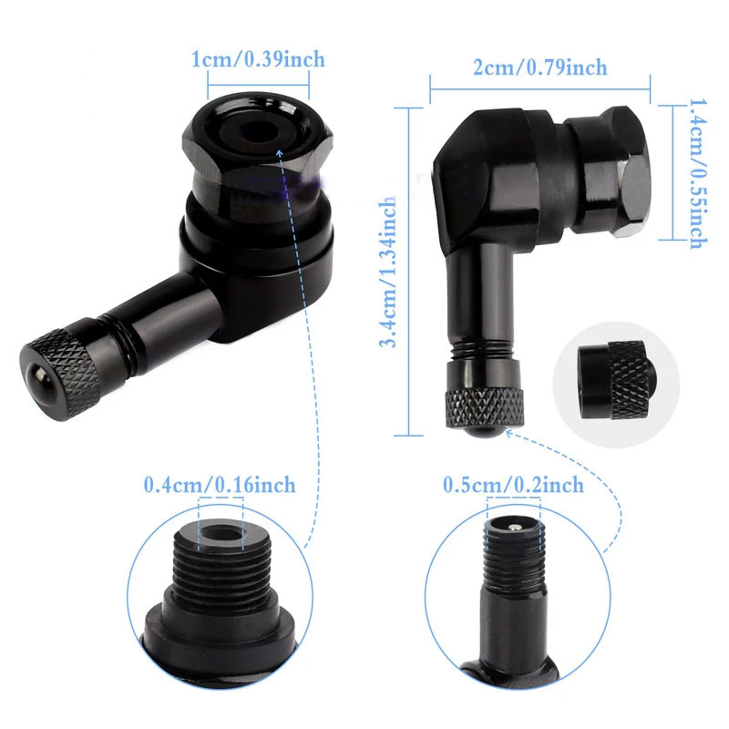 Car Tire Valve Nozzle Clamp Aluminum Alloy Motorcycle Wheel Tyre Pump Nozzle Chuck Cap Inflator Connector Auto Accessories 4PCS
