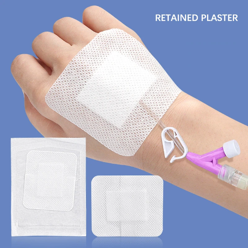 Pellicola adesiva per tubi fissi Patch per infusione applicazione Patch conservata adesivi fissi con ago a soffitto nastro per medicazione in tessuto non tessuto