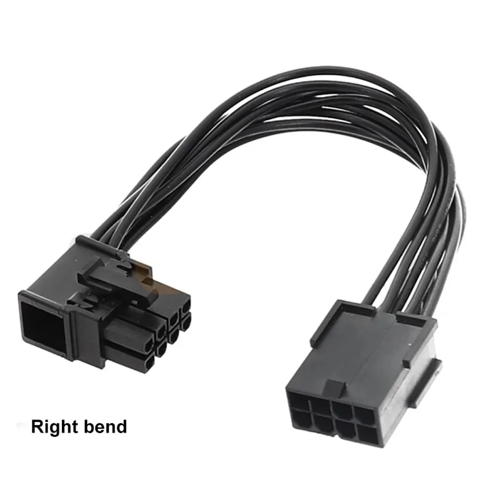 Angitu 90degree 8Pin GPU/PCIE 6Pin VGA Extension Power Cable Black White PSU Extension Adapter UL 1007 18awg 30cm