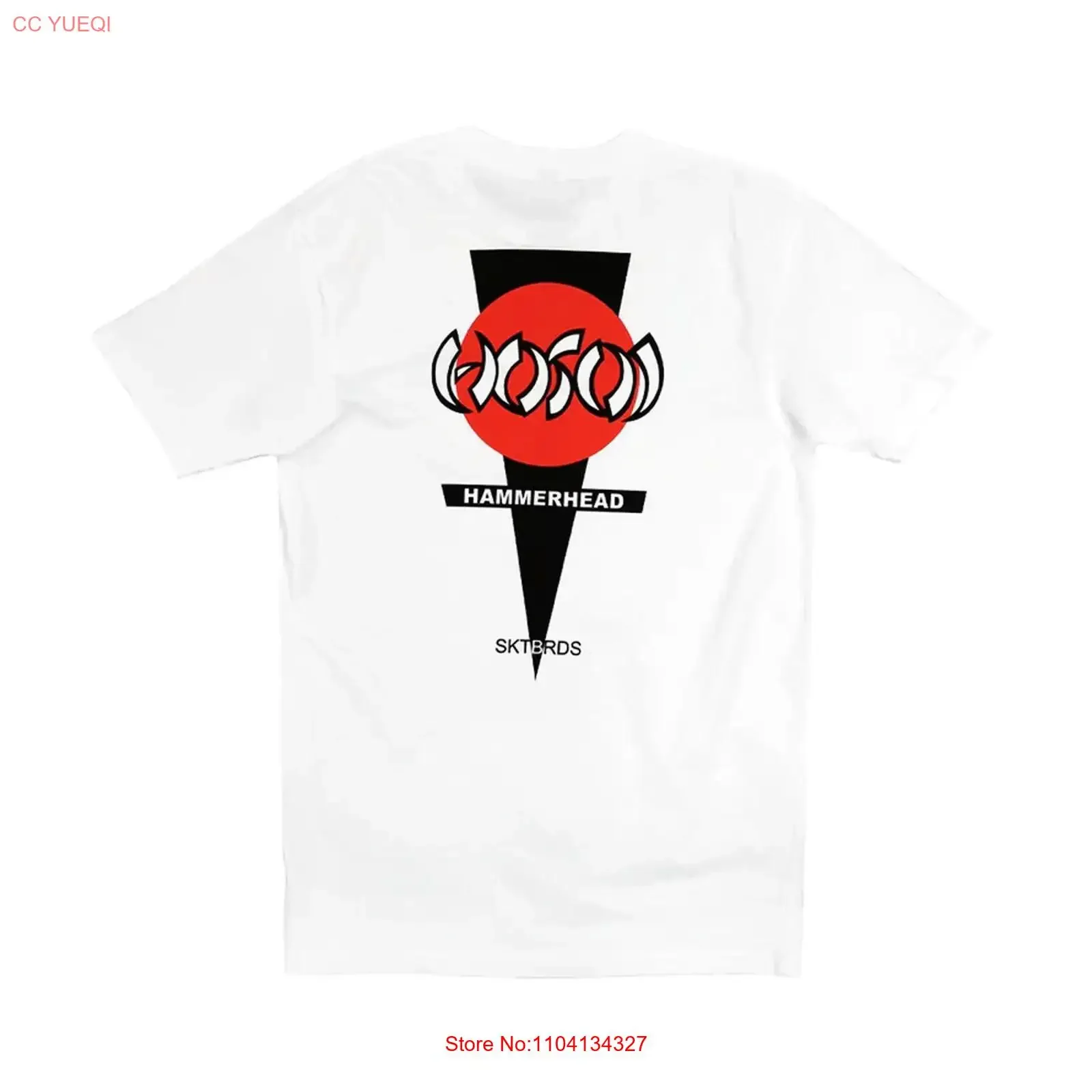 Camiseta Hosoi Skateboard Hammerhead Branca Vintage Lavada com Estampa Estilosa para Uso Diário e Moda Streetwear