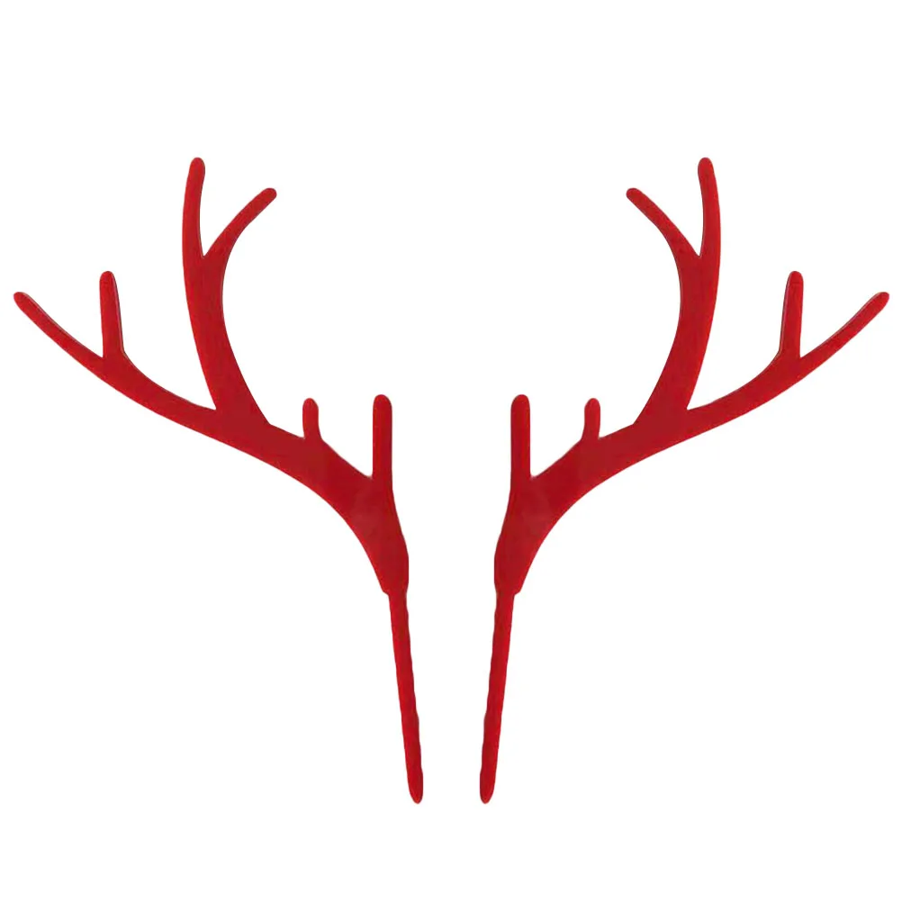 

7 Pairs Deer Antler Decoration Card Insert Christmas Cake Antlers Toppers Lollipop