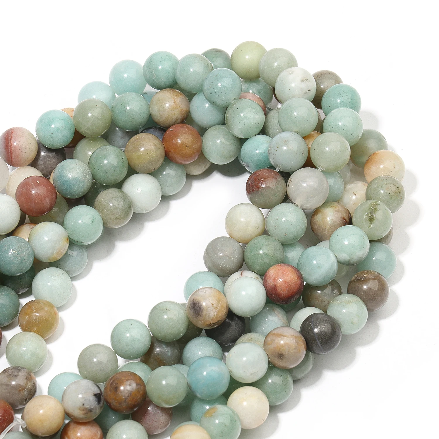 Natural Colorful Amazonite Beads Round Loose Beads for Jewelry Making DIY Bracelet Necklace Accessories 4/6/8/10/12mm 15inch