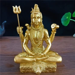 Golden Shiva Statue Hindu Ganesha Vishnu Buddha Figurine Sculpture Room Office Home Decoration India God Feng Shui Crafts