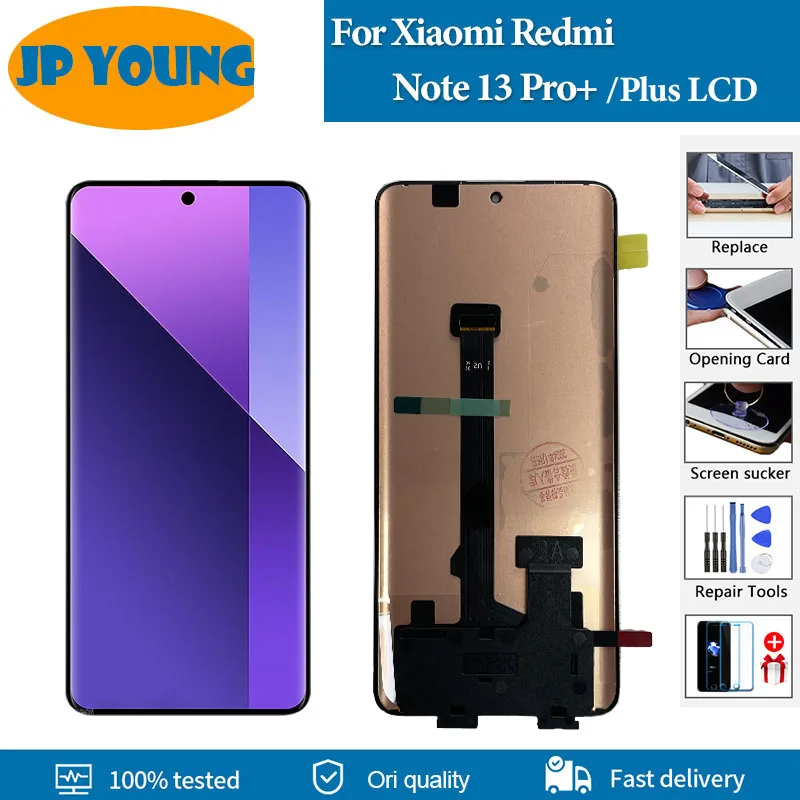 

6.67" AMOLED For Xiaomi Redmi Note 13 Pro+ LCD Display Touch Screen Digitizer Assembly For Redmi Note 13 Pro Plus 5G LCD Replace