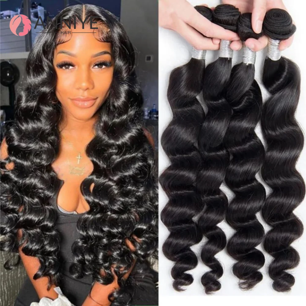 Fasci di onde sciolte 12A per le donne tessitura peruviana estensioni dei capelli umani vergini al 100% fasci di capelli umani bagnati e ondulati 1/3/4 pezzi